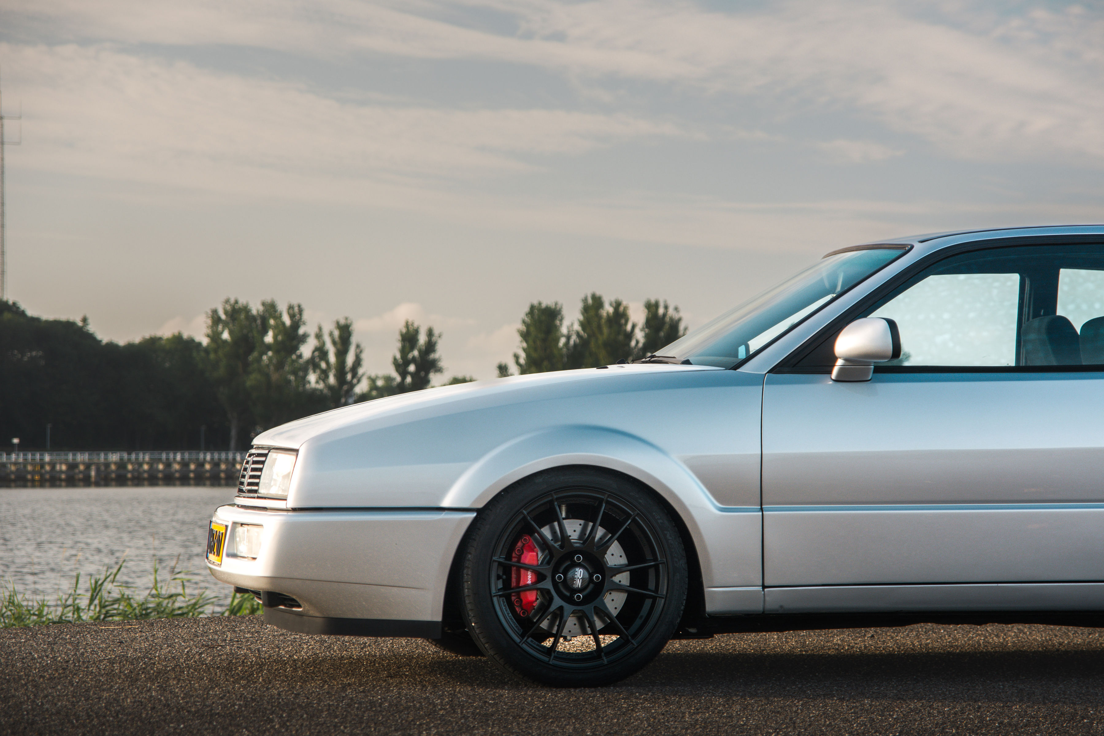Corrado front wheel and Brembo brake close-up